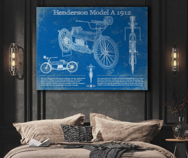 Cutler West Henderson Model A 1912 Motorcycle Patent Print