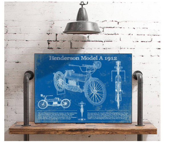 Cutler West Henderson Model A 1912 Motorcycle Patent Print
