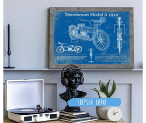 Cutler West Henderson Model A 1912 Motorcycle Patent Print