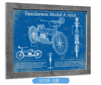 Cutler West 20" x 16" / Greyson Frame Henderson Model A 1912 Motorcycle Patent Print 945000345_63670
