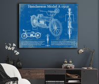 Cutler West Henderson Model A 1912 Motorcycle Patent Print
