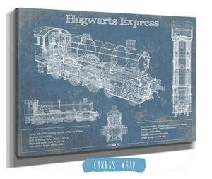 Cutler West Hogwarts Express Vintage Blueprint Train Print