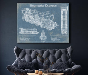 Cutler West Hogwarts Express Vintage Blueprint Train Print