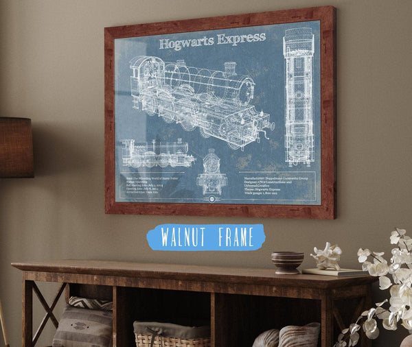 Cutler West Hogwarts Express Vintage Blueprint Train Print