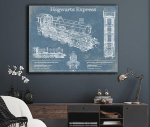 Cutler West Hogwarts Express Vintage Blueprint Train Print