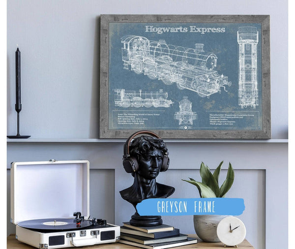 Cutler West Hogwarts Express Vintage Blueprint Train Print
