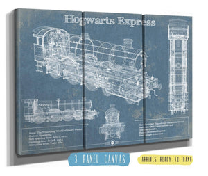 Cutler West Hogwarts Express Vintage Blueprint Train Print