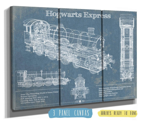 Cutler West Hogwarts Express Vintage Blueprint Train Print