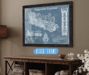 Cutler West Hogwarts Express Vintage Blueprint Train Print