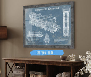 Cutler West Hogwarts Express Vintage Blueprint Train Print