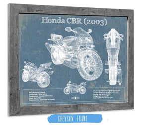 Cutler West Honda CBR660RR 2003 Blueprint Motorcycle Patent Print