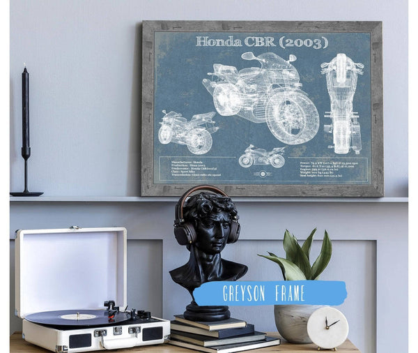 14" x 11" / Greyson Frame Cutler West Honda CBR660RR 2003 Blueprint Motorcycle Patent Print