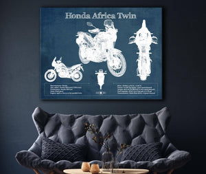 Cutler West Honda CRF1000L/CRF1100 Africa Twin Motorcycle Patent Print