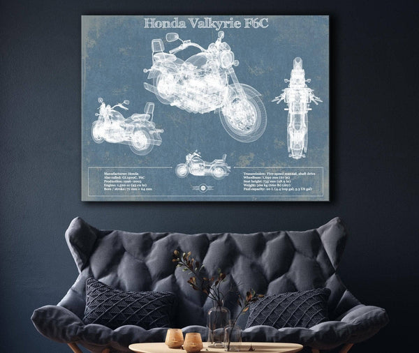 Cutler West Honda Valkyrie F6C Blueprint Motorcycle Patent Print