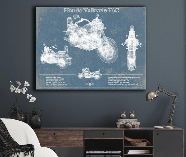 Cutler West Honda Valkyrie F6C Blueprint Motorcycle Patent Print