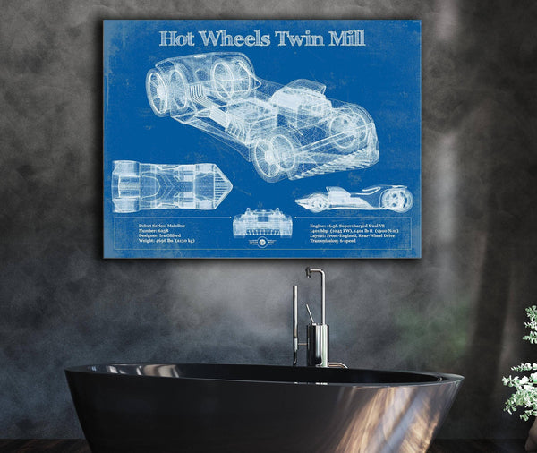Cutler West Hot Wheels Twin Mill Blueprint Vintage Auto Print