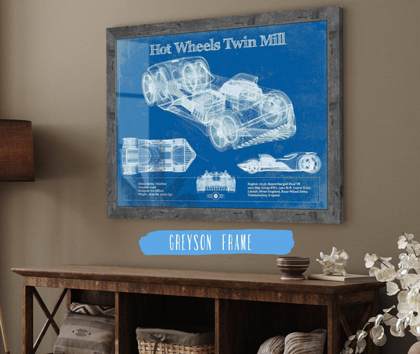 Cutler West Hot Wheels Twin Mill Blueprint Vintage Auto Print