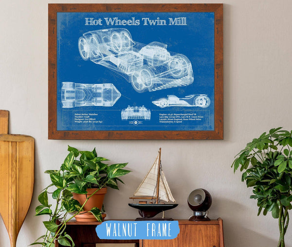 Cutler West Hot Wheels Twin Mill Blueprint Vintage Auto Print