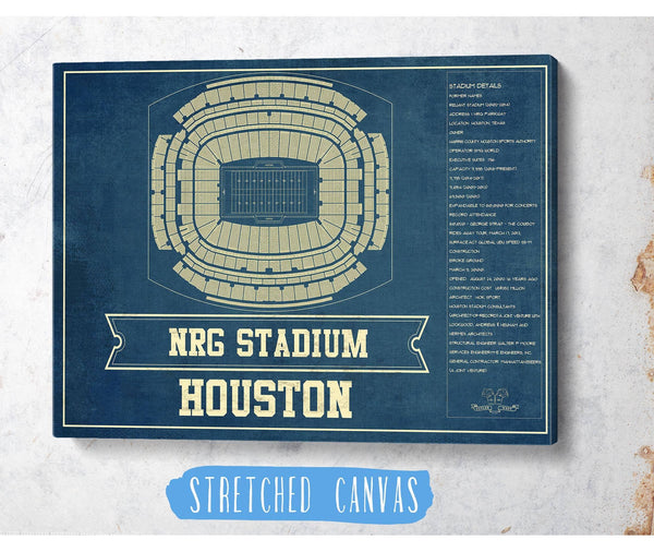 Cutler West Houston Texans NRG Stadium Seating Chart - Vintage Football Print