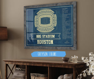 Cutler West Houston Texans NRG Stadium Seating Chart - Vintage Football Print