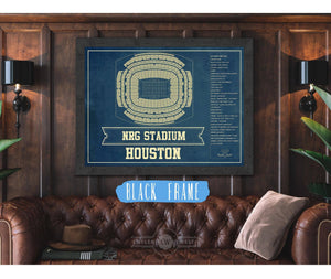 Cutler West Houston Texans NRG Stadium Seating Chart - Vintage Football Print