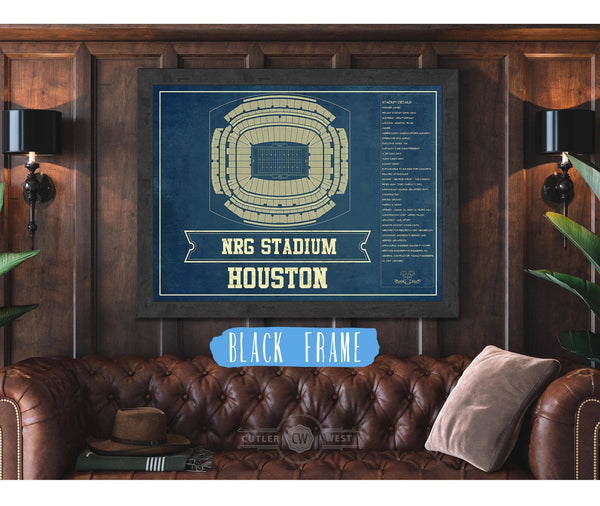 Cutler West Houston Texans NRG Stadium Seating Chart - Vintage Football Print