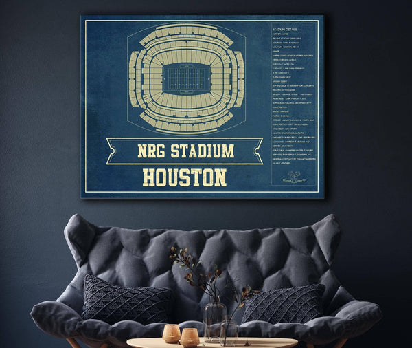 Cutler West Houston Texans NRG Stadium Seating Chart - Vintage Football Print