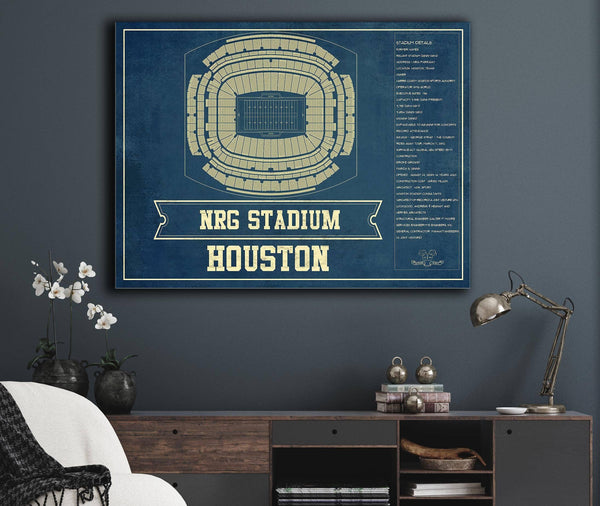 Cutler West Houston Texans NRG Stadium Seating Chart - Vintage Football Print
