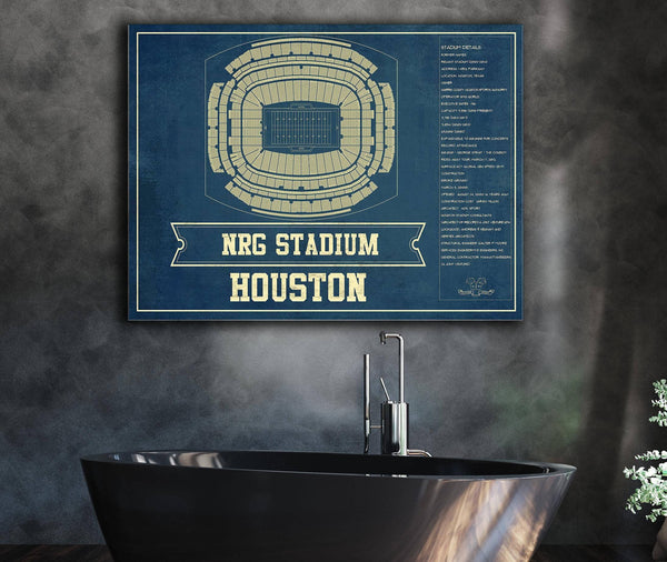 Cutler West Houston Texans NRG Stadium Seating Chart - Vintage Football Print