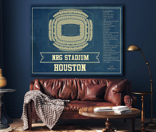 Cutler West Houston Texans NRG Stadium Seating Chart - Vintage Football Print