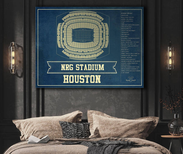 Cutler West Houston Texans NRG Stadium Seating Chart - Vintage Football Print