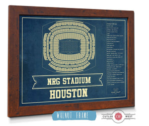 Cutler West Houston Texans NRG Stadium Seating Chart - Vintage Football Print