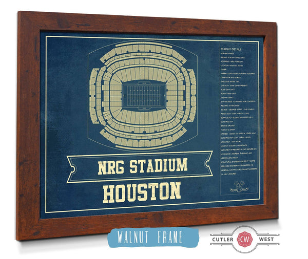 Cutler West Houston Texans NRG Stadium Seating Chart - Vintage Football Print