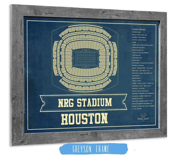 Cutler West Houston Texans NRG Stadium Seating Chart - Vintage Football Print