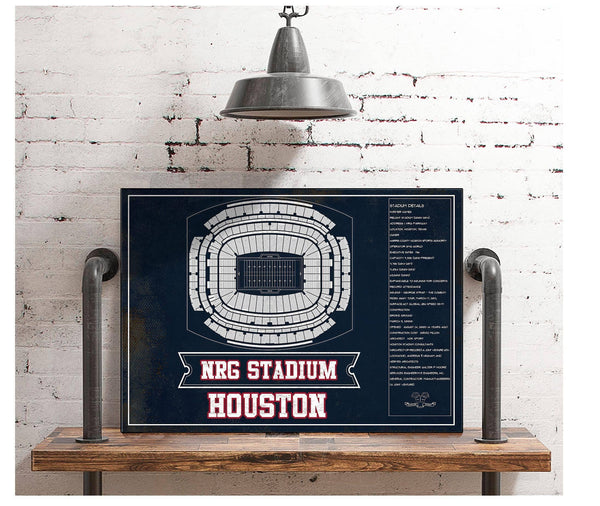 Cutler West Houston Texans NRG Stadium Team Colors Seating Chart - Vintage Football Print