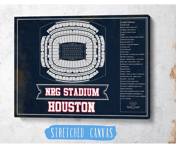 Cutler West Houston Texans NRG Stadium Team Colors Seating Chart - Vintage Football Print