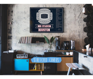 Cutler West Houston Texans NRG Stadium Team Colors Seating Chart - Vintage Football Print