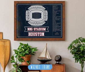 Cutler West Houston Texans NRG Stadium Team Colors Seating Chart - Vintage Football Print