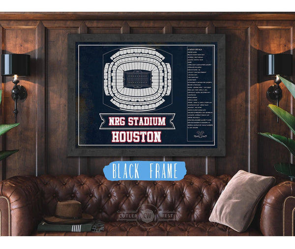 Cutler West Houston Texans NRG Stadium Team Colors Seating Chart - Vintage Football Print