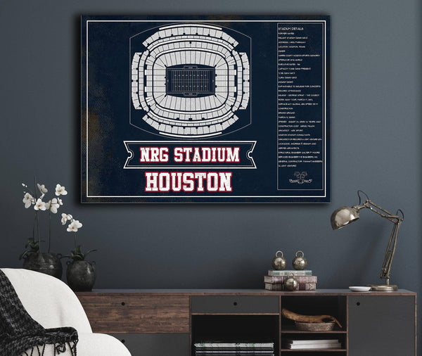 Cutler West Houston Texans NRG Stadium Team Colors Seating Chart - Vintage Football Print
