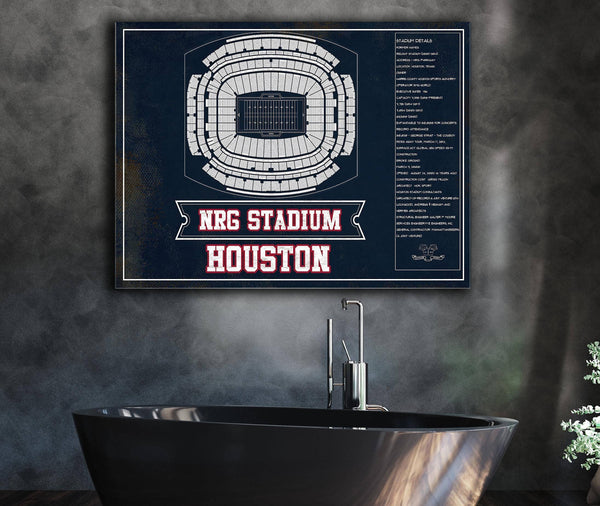 Cutler West Houston Texans NRG Stadium Team Colors Seating Chart - Vintage Football Print