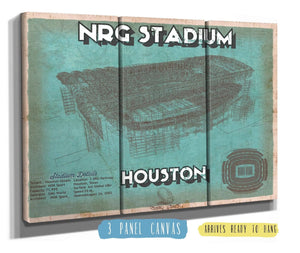 36" x 24" / 3 Panel Canvas Wrap Cutler West Houston Texans NRG Stadium Vintage Football Print