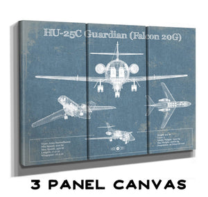 Cutler West HU-25C Guardian (Falcon 20G) Vintage Aviation Blueprint Print - Custom Pilot Name can be Added