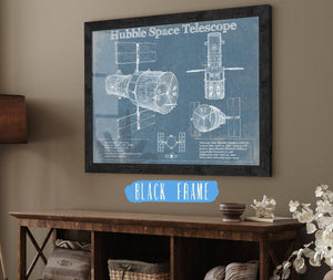 20" x 16" / Black Frame Cutler West Hubble Telescope Blueprint Wall Art