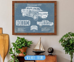 Cutler West Hummer EV Blueprint Vintage Auto Print