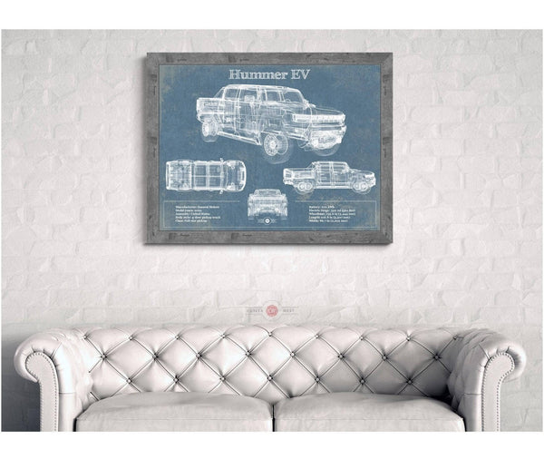 Cutler West Hummer EV Blueprint Vintage Auto Print