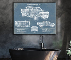 Cutler West Hummer EV Blueprint Vintage Auto Print