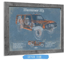 Cutler West Hummer H3 Vintage Blueprint Auto Print
