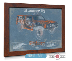 Cutler West Hummer H3 Vintage Blueprint Auto Print