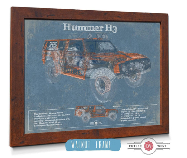 Cutler West Hummer H3 Vintage Blueprint Auto Print